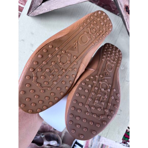 COACH Fredrica Gold Plate Logo Brown Leather Driving Loafers Mocs Shoes 7.5 - Picture 4 of 8